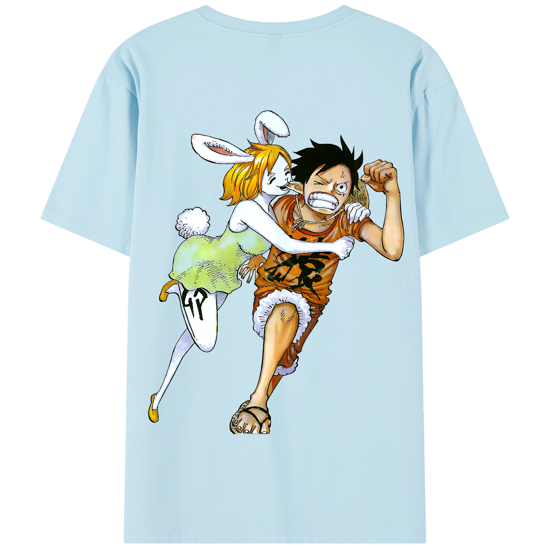ワンピース モンキー・D・ルフィ ONE PIECE Monkey D. Luffy 綿100％半袖Tシャツ（背面プリント）